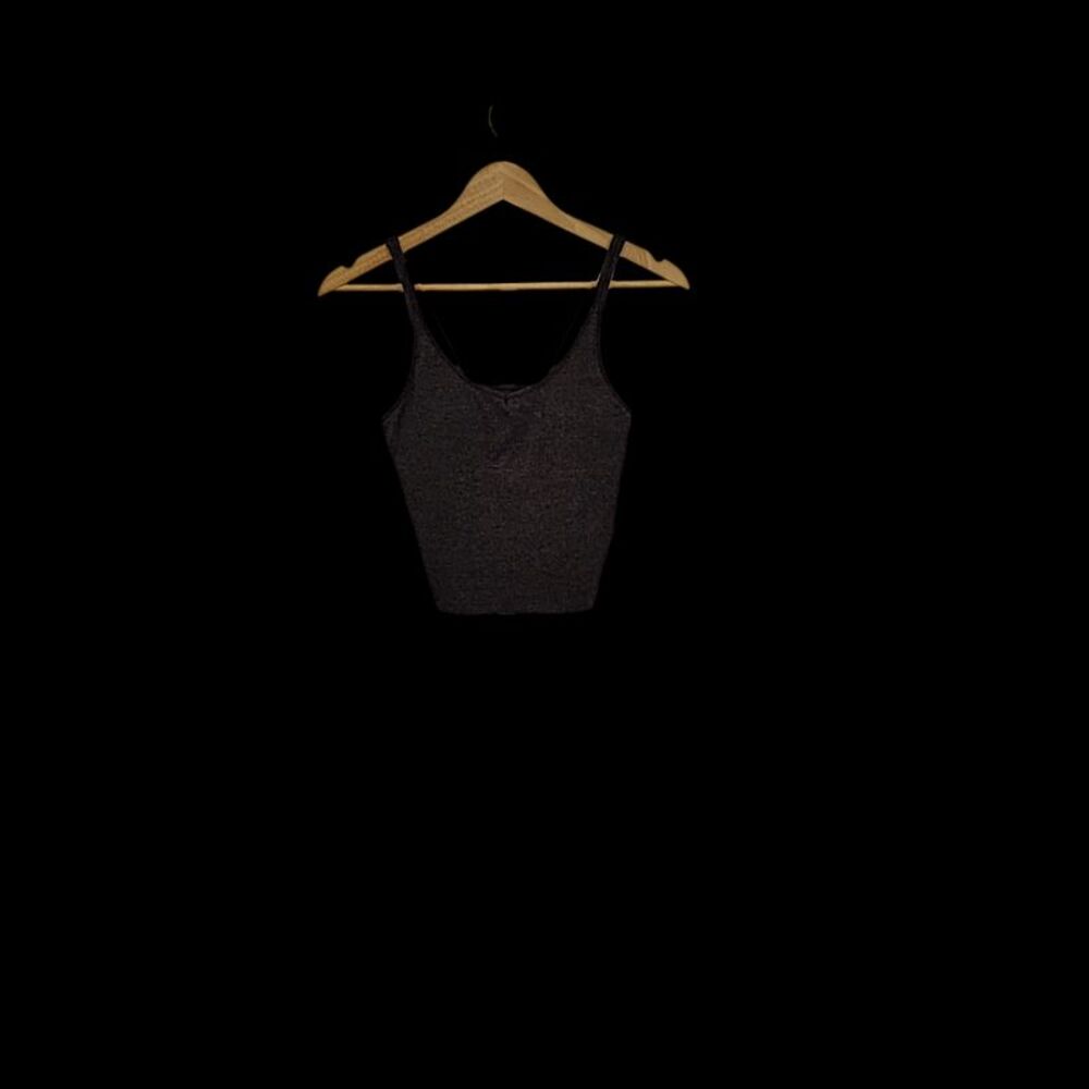 Quince Women Ultra-Soft Strappy Cropped Tank Gray S
